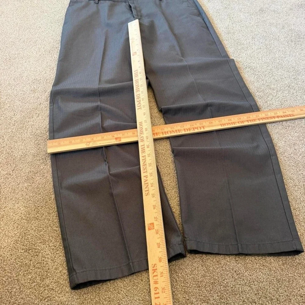 36x30 Grey Pleated Straight Wide Leg Dress Pants Y2K Grunge 2000s